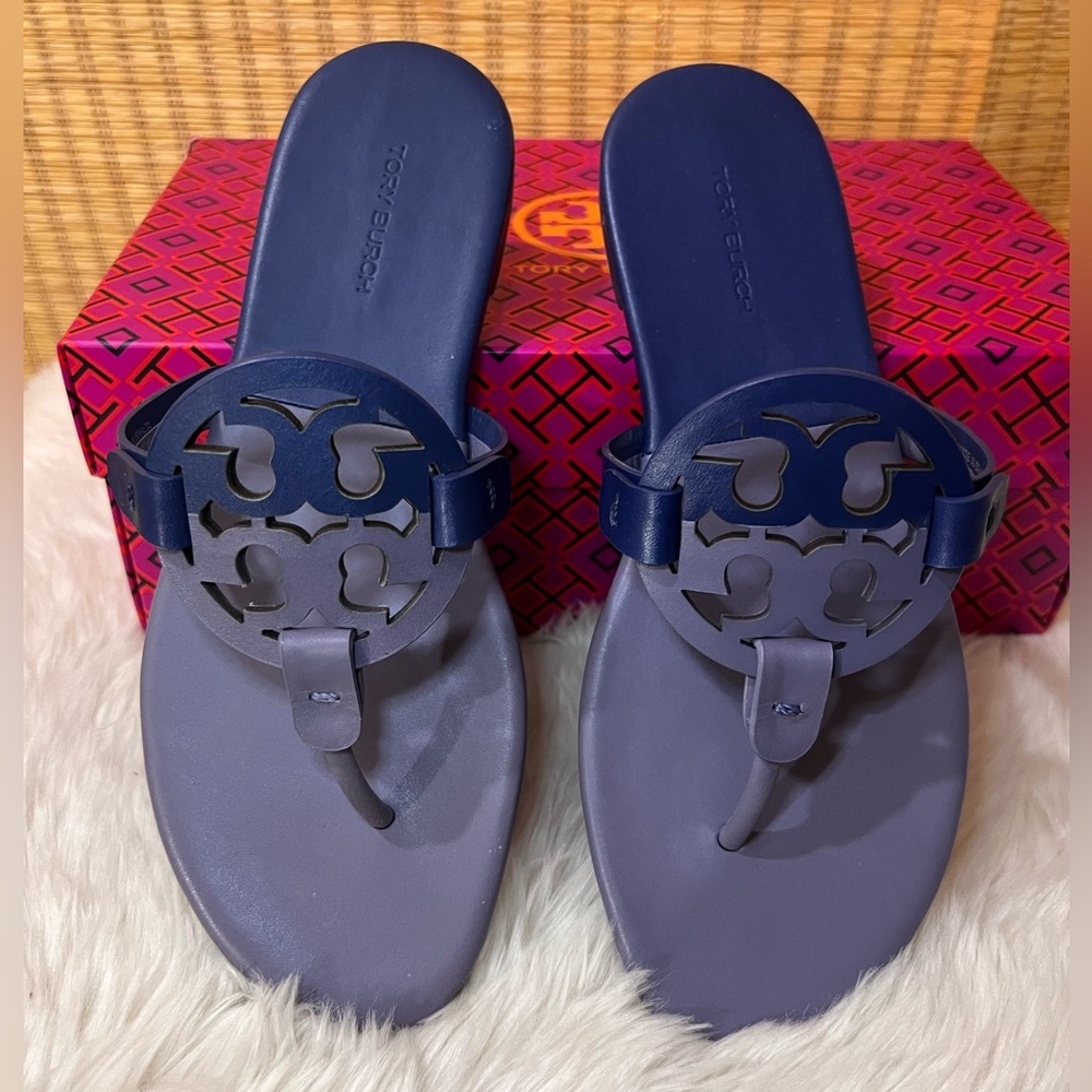 NIB Tory Burch Miller Color Block Thong Sandal Size 7.5